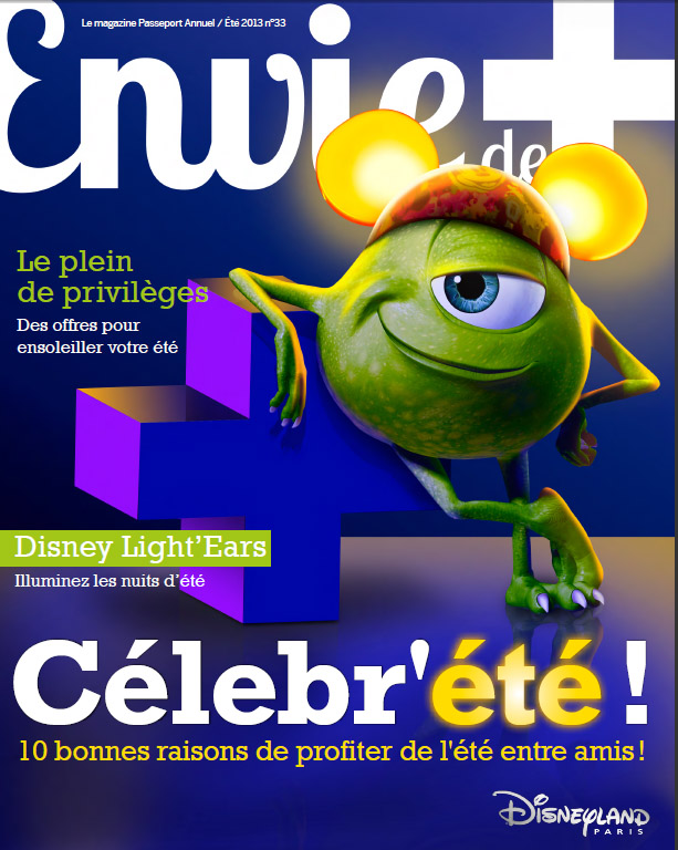 Magazine cover with Mike (Monsters Inc.) wearning Light'Ears